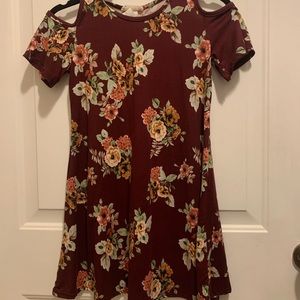 Floral off the shoulder short dress